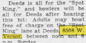 Deeds Lanes - Mar 10 1963 Article